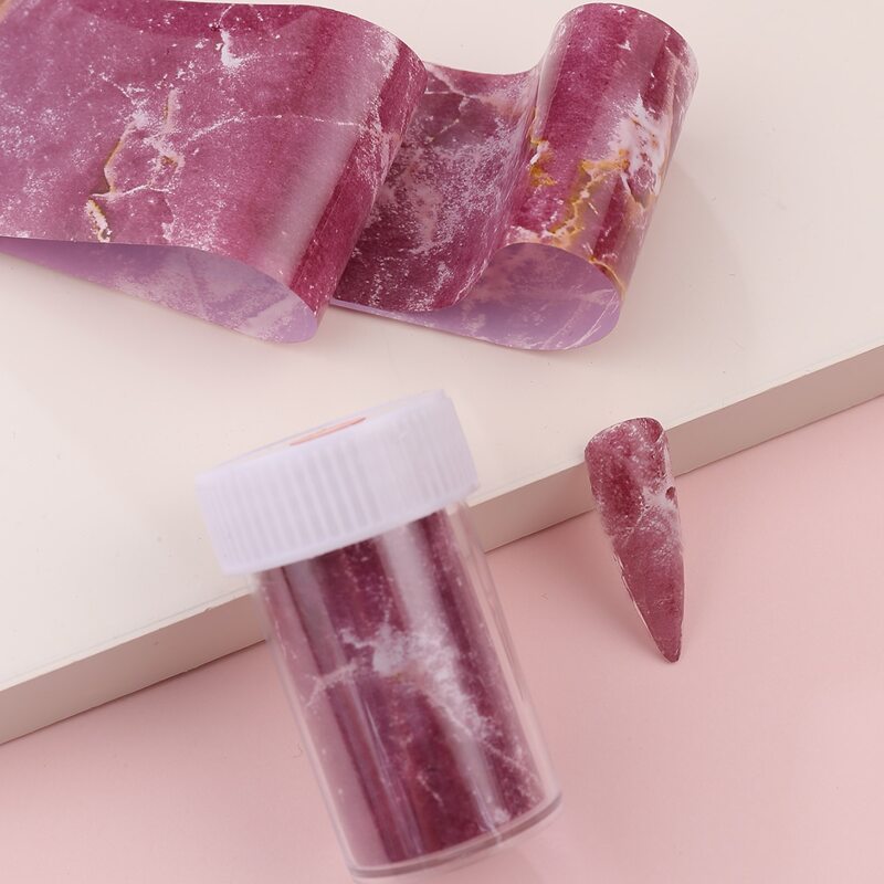 

1pc Marble Print Nail Sticker, Purple