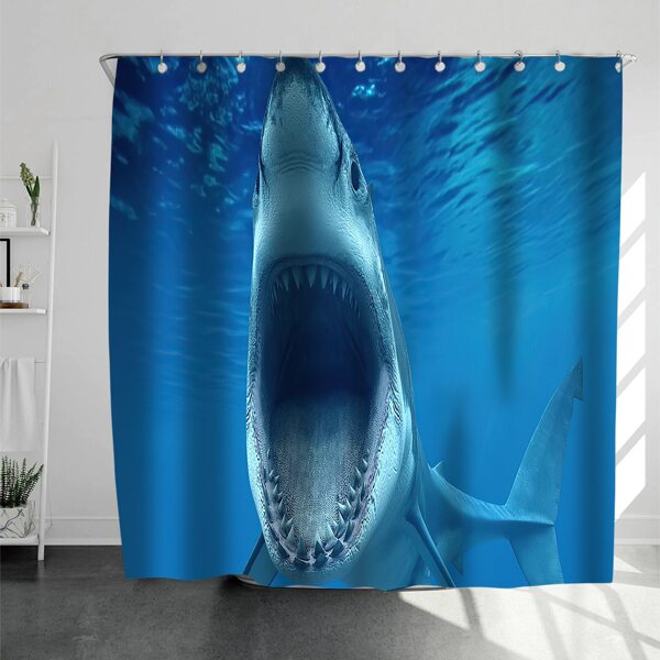 

Shark Print Shower Curtain, Multicolor