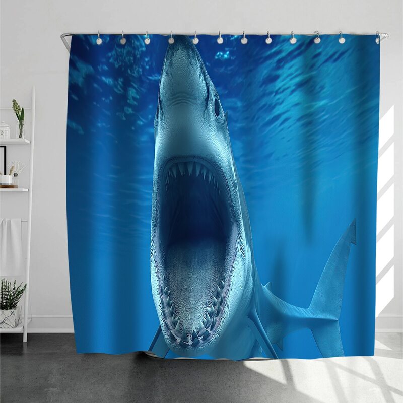 

Shark Print Shower Curtain, Multicolor