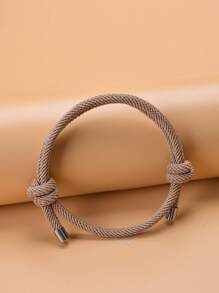 Simple Braided Bracelet - Camel - View 1