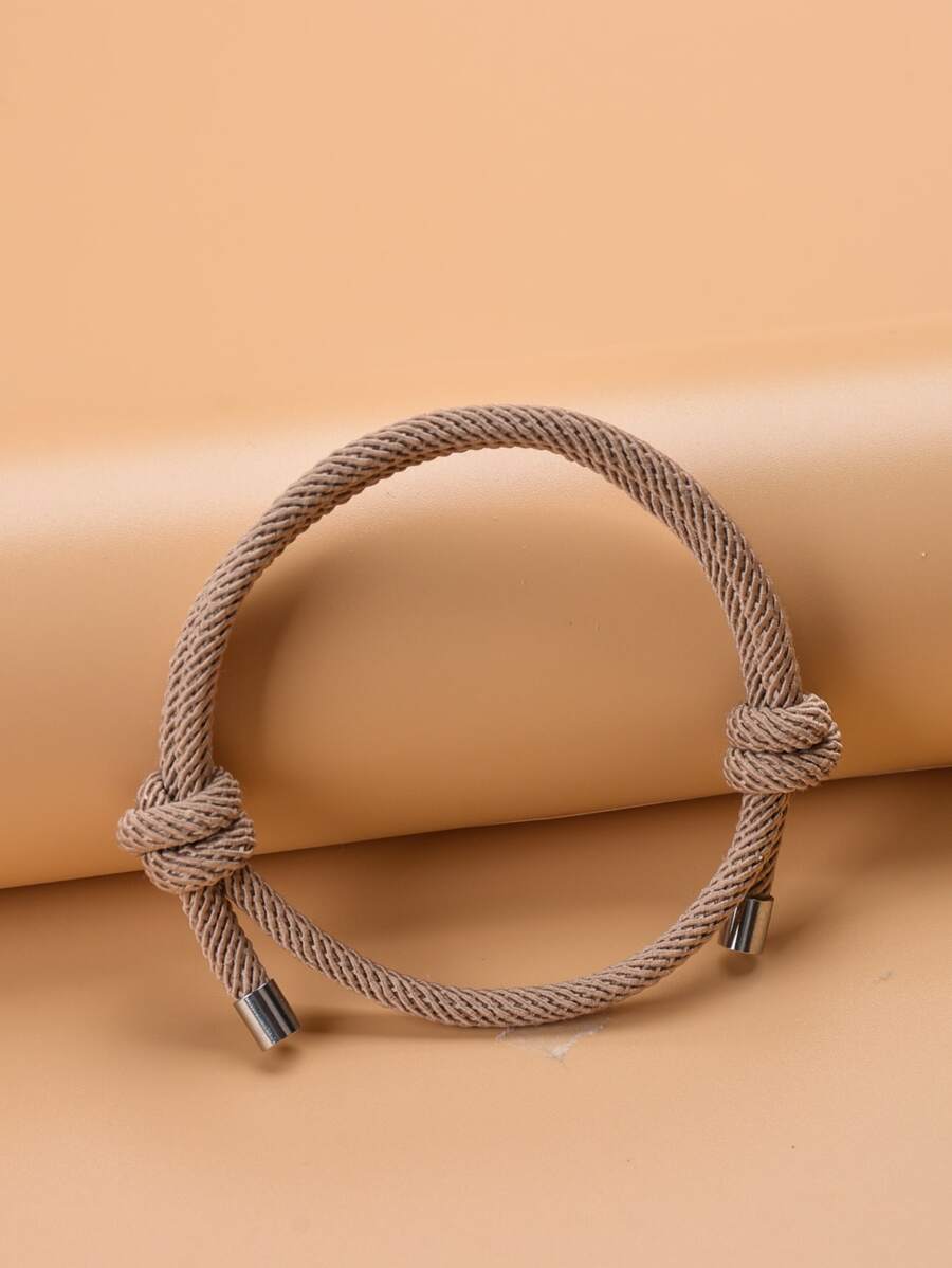 Simple Braided Bracelet - Camel - View 1