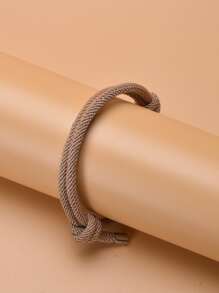 Simple Braided Bracelet - Camel - View 2