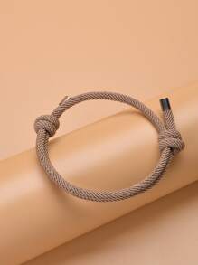 Simple Braided Bracelet - Camel - View 3