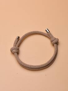 Simple Braided Bracelet - Camel - View 4