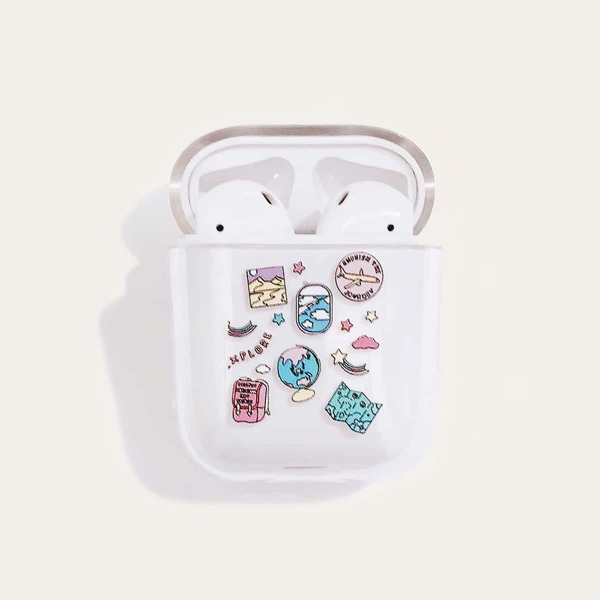 

1pc Cartoon Graphic Clear AirPods Case, Multicolor