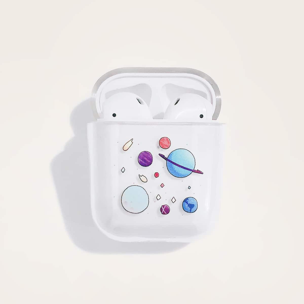 

1pc Cartoon Graphic Clear AirPods Case, Multicolor