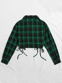 Muchica Áo sơ mi Kẻ sọc Xù Dây rút Mùa vụ - Nhiều màu - Xem 2