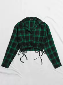 Muchica Áo sơ mi Kẻ sọc Xù Dây rút Mùa vụ - Nhiều màu - Xem 3