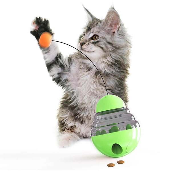 

1pc Cat Food Leaking Toy, Green