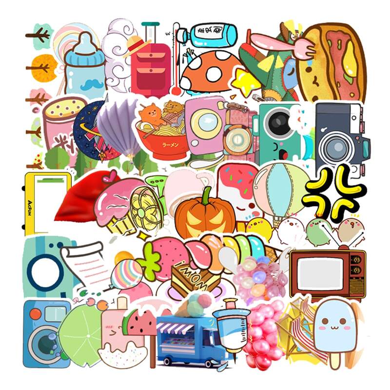 

51pcs Cartoon Pattern Sticker, Multicolor