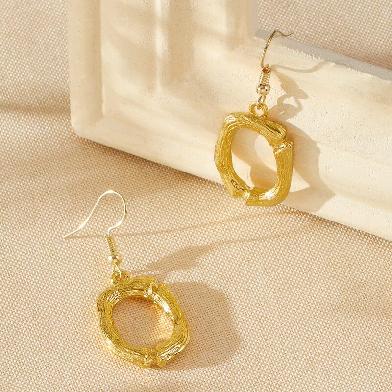 

Geo Drop Earrings, Gold