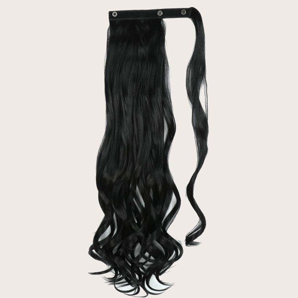 

1pc Long Curly Hairpiece, Black