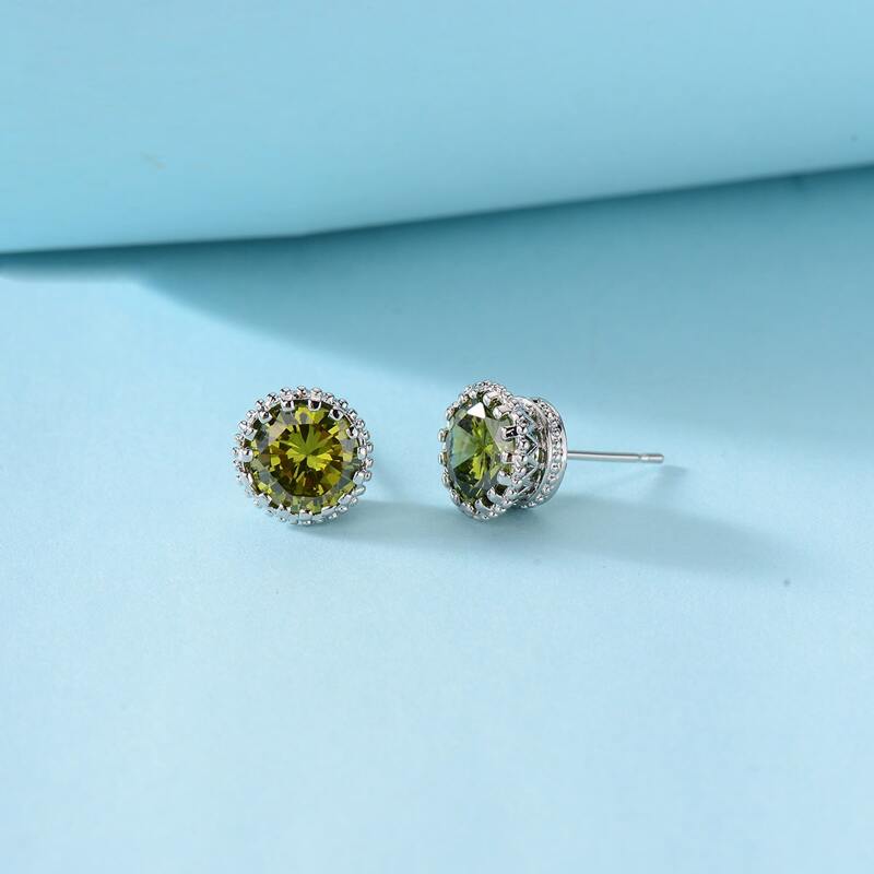 

Rhinestone Decor Stud Earrings, Green