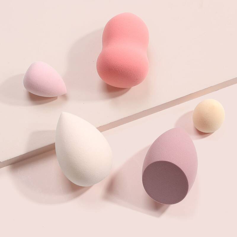 

5pcs Solid Makeup Sponge, Multicolor