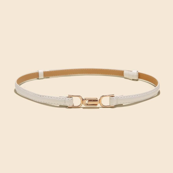 

Metal Decor Belt, White