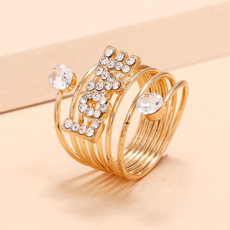 

Rhinestone Decor Ring, White