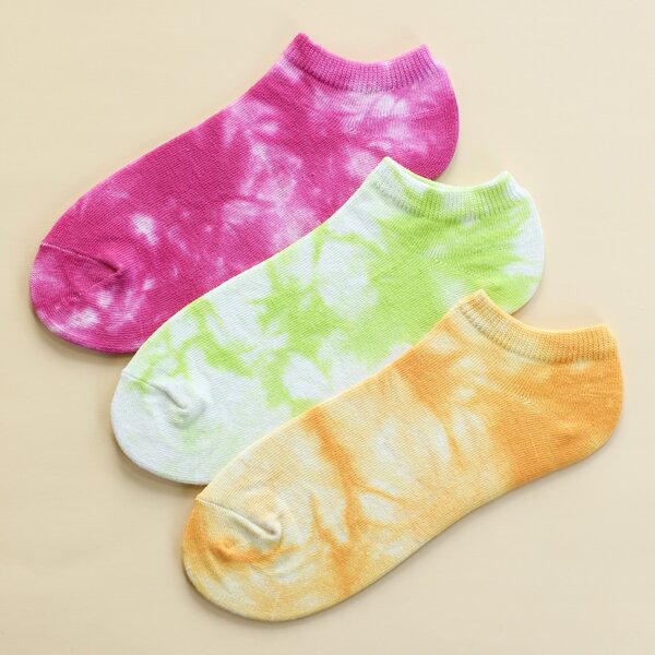 

3pairs Tie Dye Socks, Multicolor