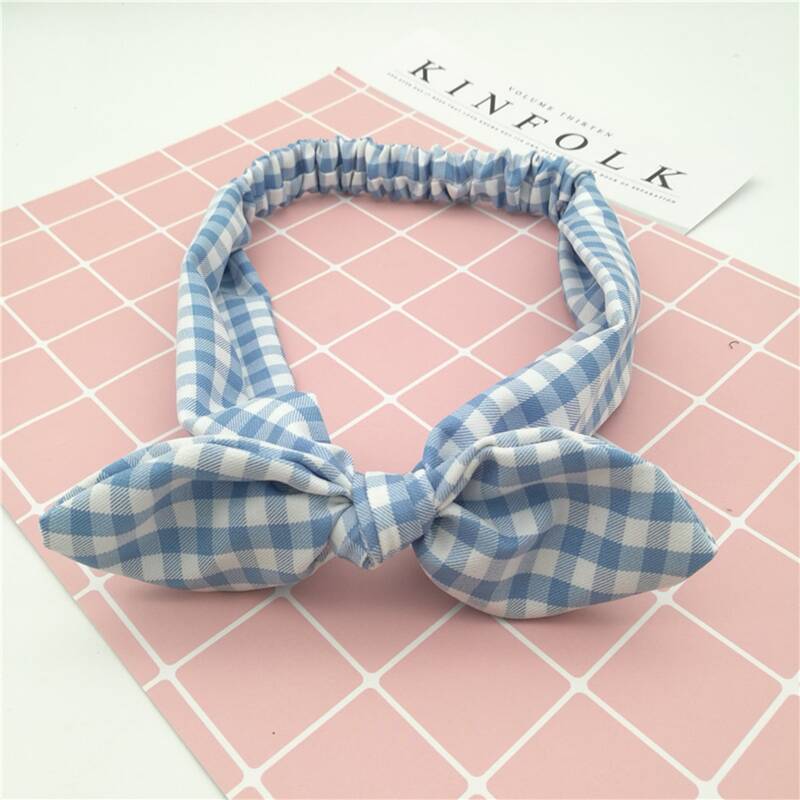 

1pc Random Gingham Bow Decor Headband, Multicolor