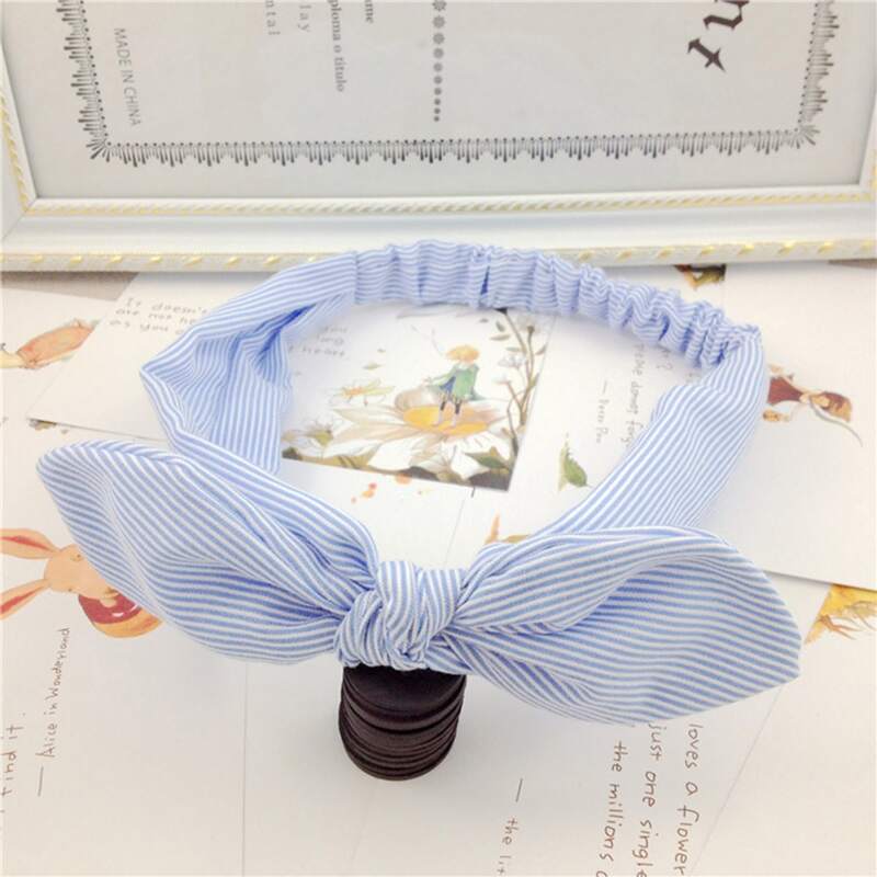 

1pc Random Stripe Bow Decor Headband, Multicolor