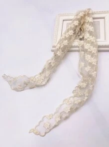 Pañuelo con bordado de flor - Albaricoque - Ver 3