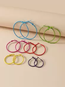 6對彩色耳環 - 彩色 - 查看 1