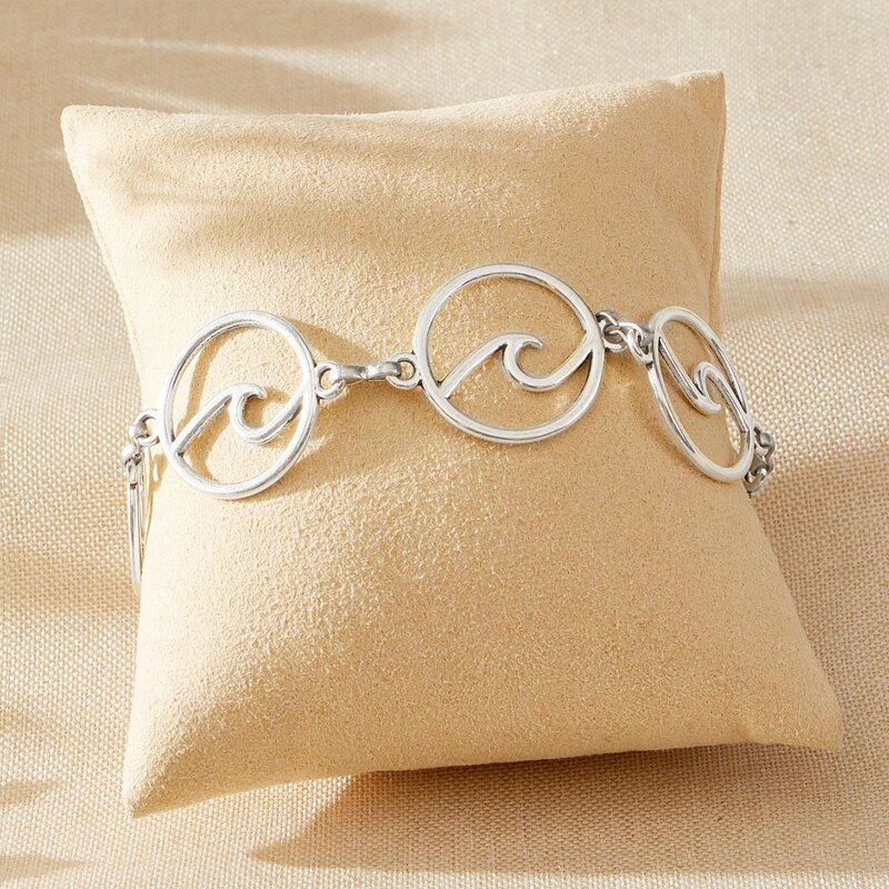 

Wave Ring Anklet, Silver