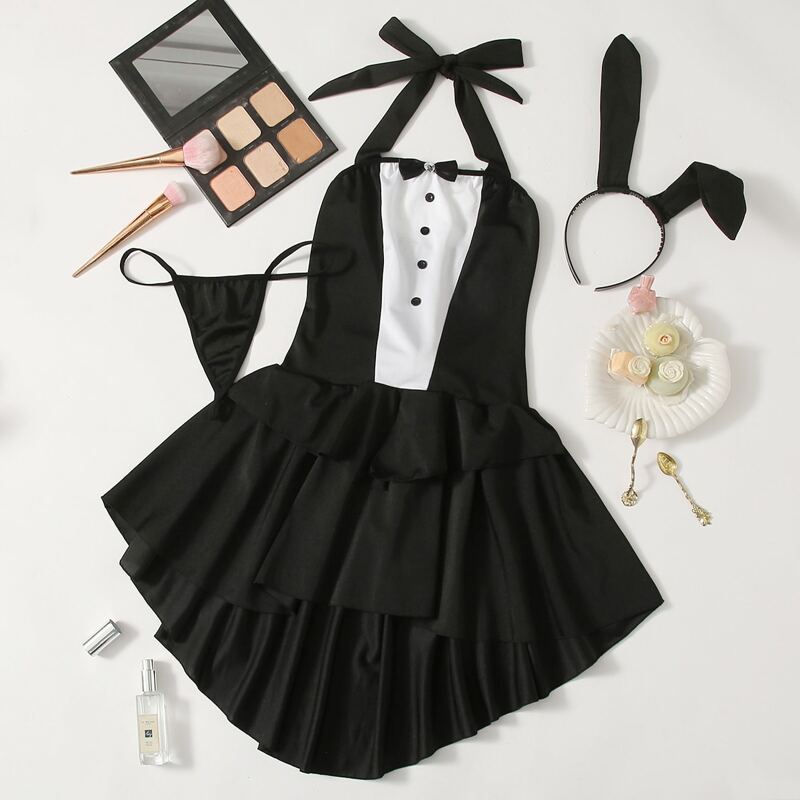 

3pack Multi-layer Bunny Maid Sexy Costume, Black