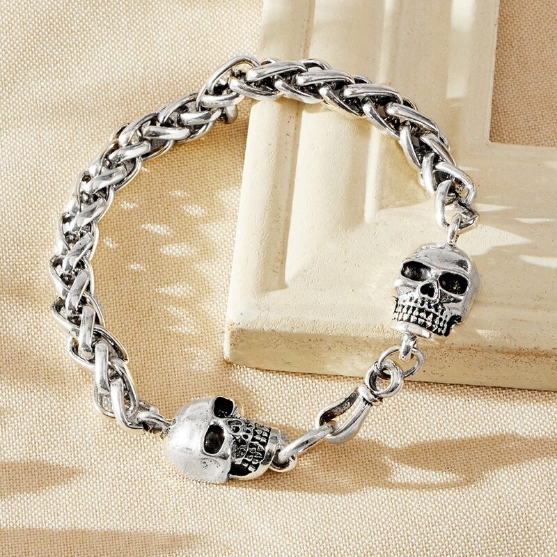

Skeleton Chain Bracelet, Antique silver