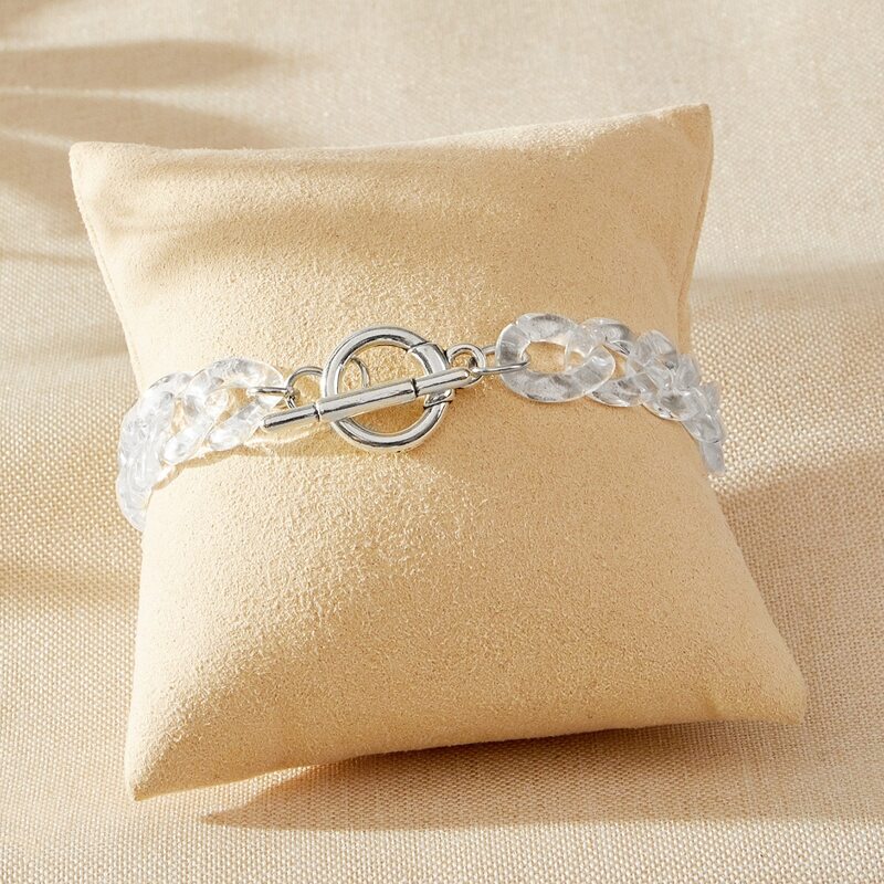 

Clear Chain Bracelet, White