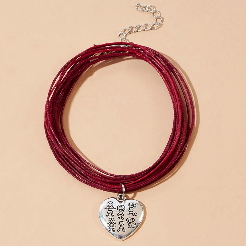 

Heart Rope Bracelet, Red