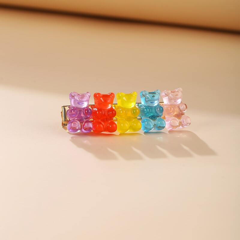 

Clear Bear Hair Clip, Multicolor