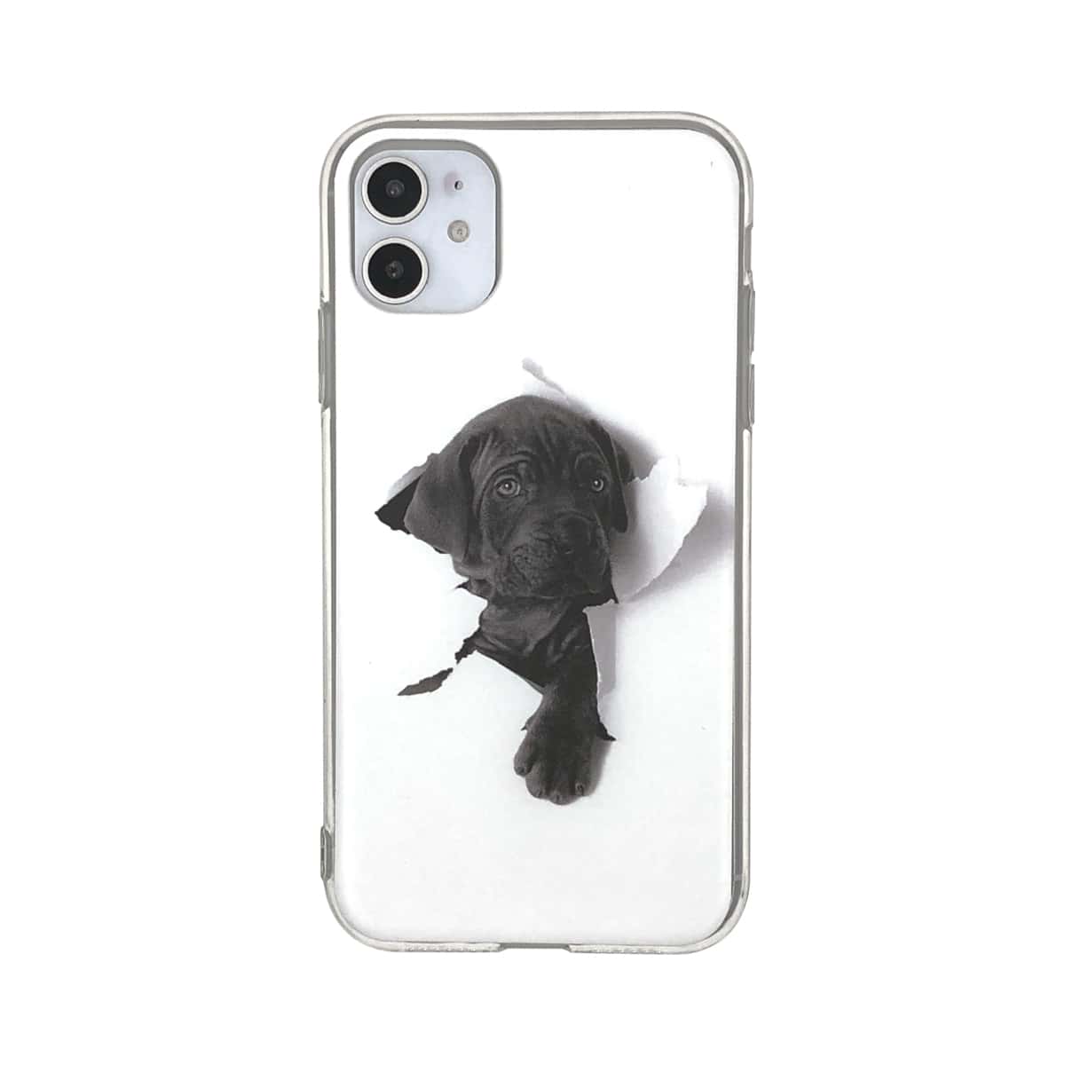 

1pc Animal Print iPhone Case, Black and white