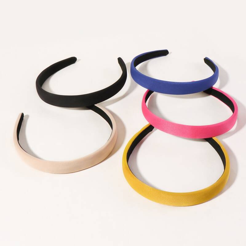 

5pcs Simple Solid Hair Hoop, Multicolor