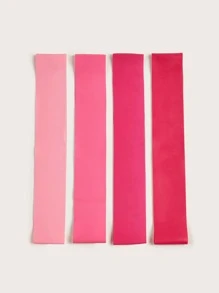 4pcs Yoga Fitness Band With 1pc Mesh Bag - Pink - View 1