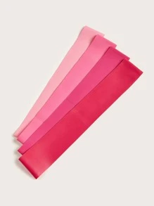 4pcs Yoga Fitness Band With 1pc Mesh Bag - Pink - View 2