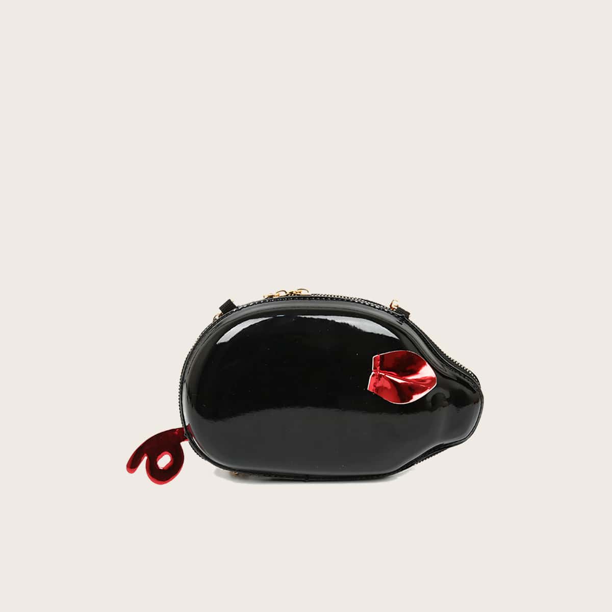 

Geo Shaped Chain Crossbody Bag, Black
