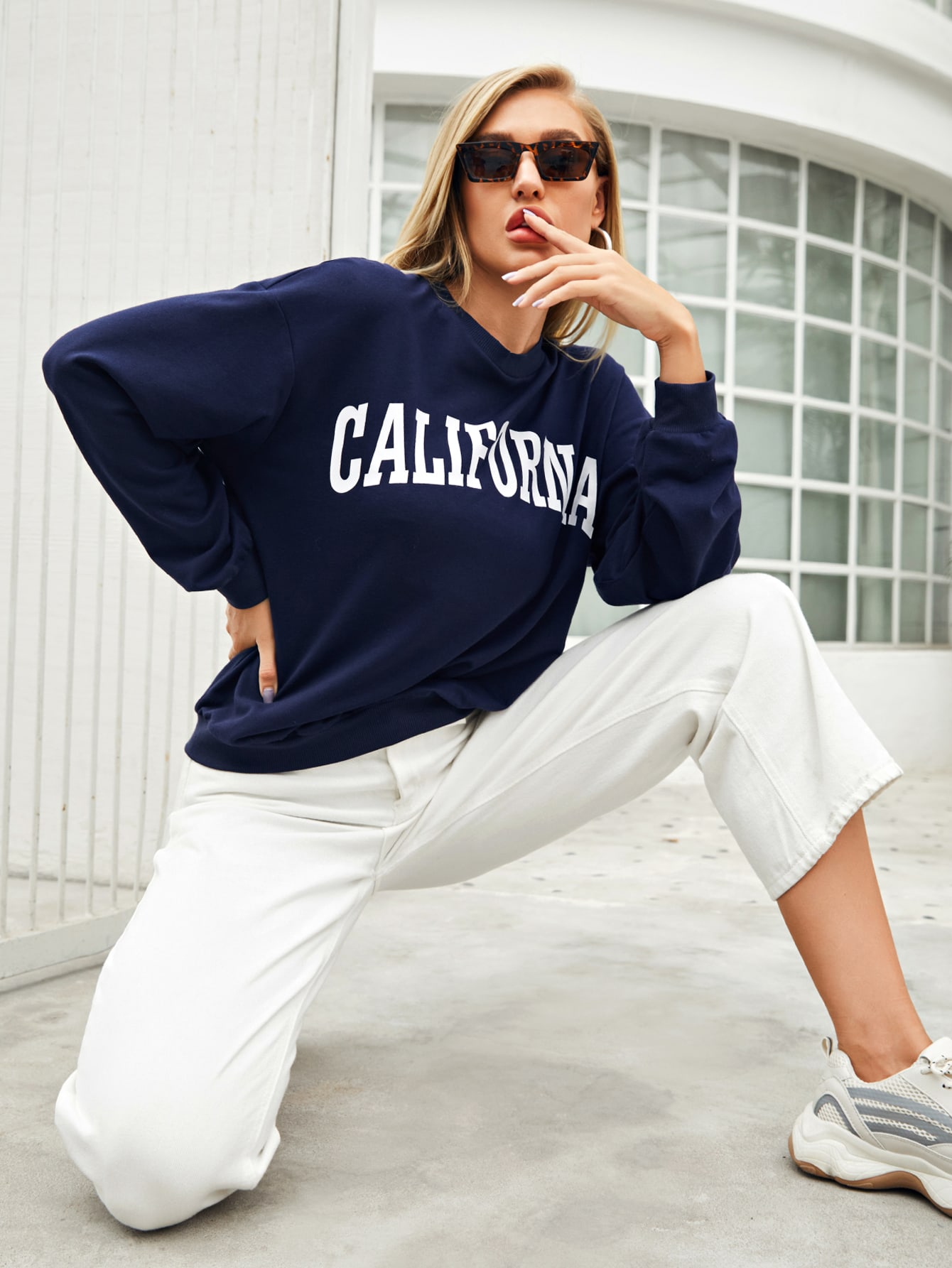 Letter Graphic Drop Shoulder Sweatshirt thumbnail