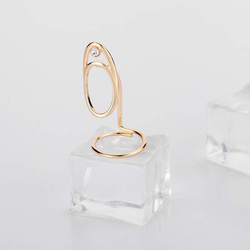 

Rhinestone Decor Hollow Out Ring, Gold