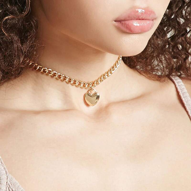 

Heart Chain Necklace, Gold