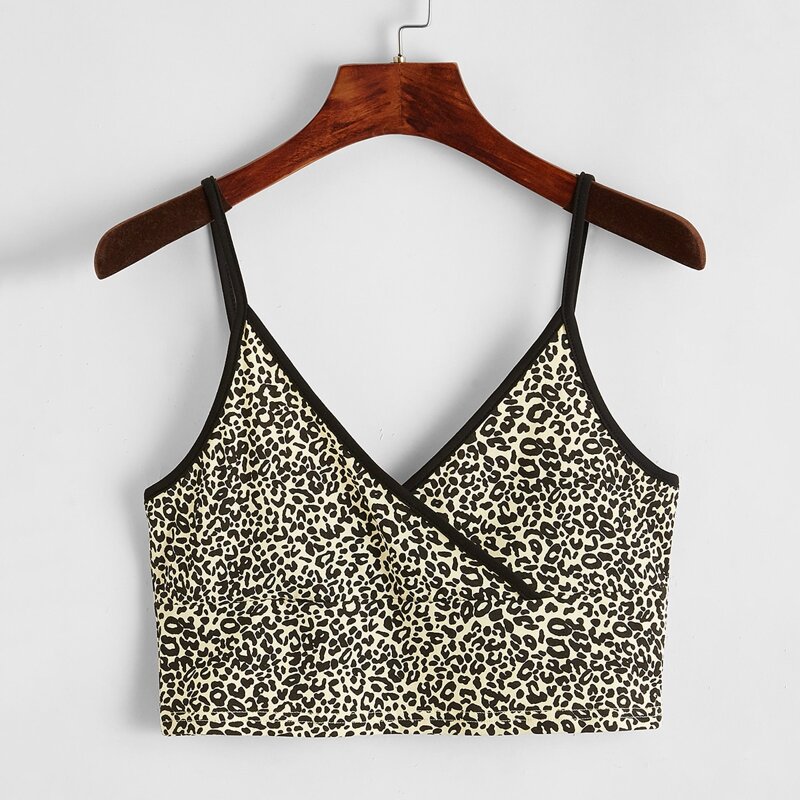 

Leopard Wrap Crop Cami, Multicolor