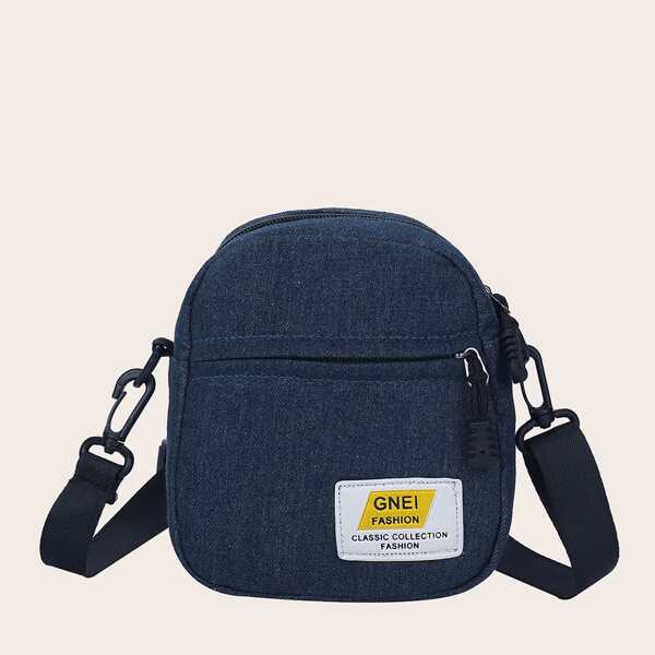 

Letter Graphic Crossbody Bag, Blue