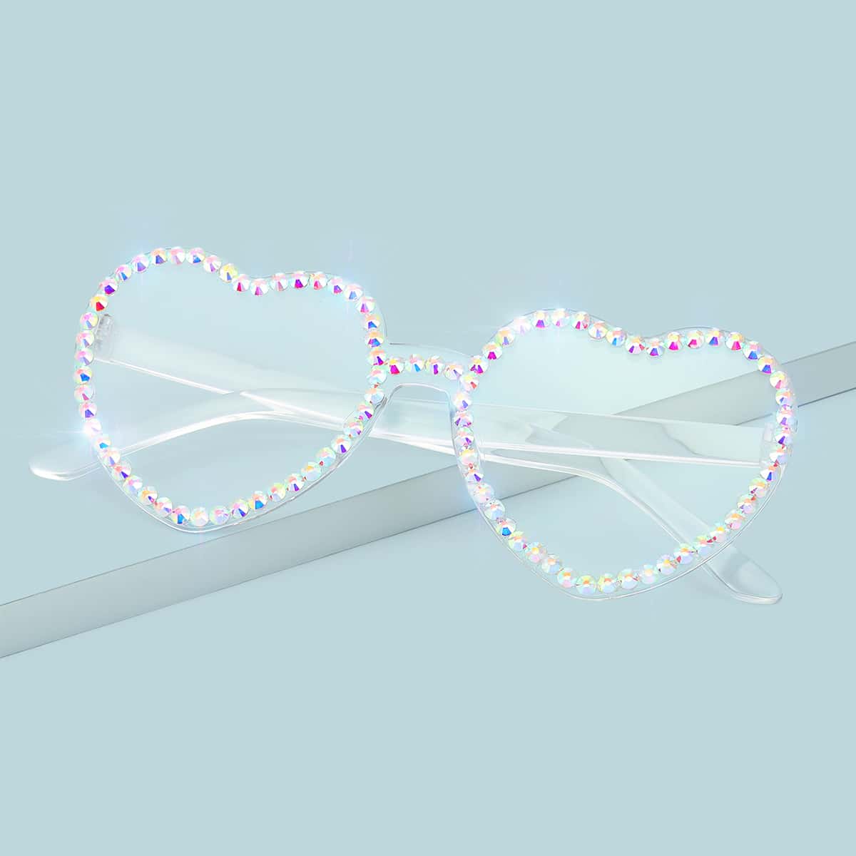

Rhinestone Heart Design Glasses