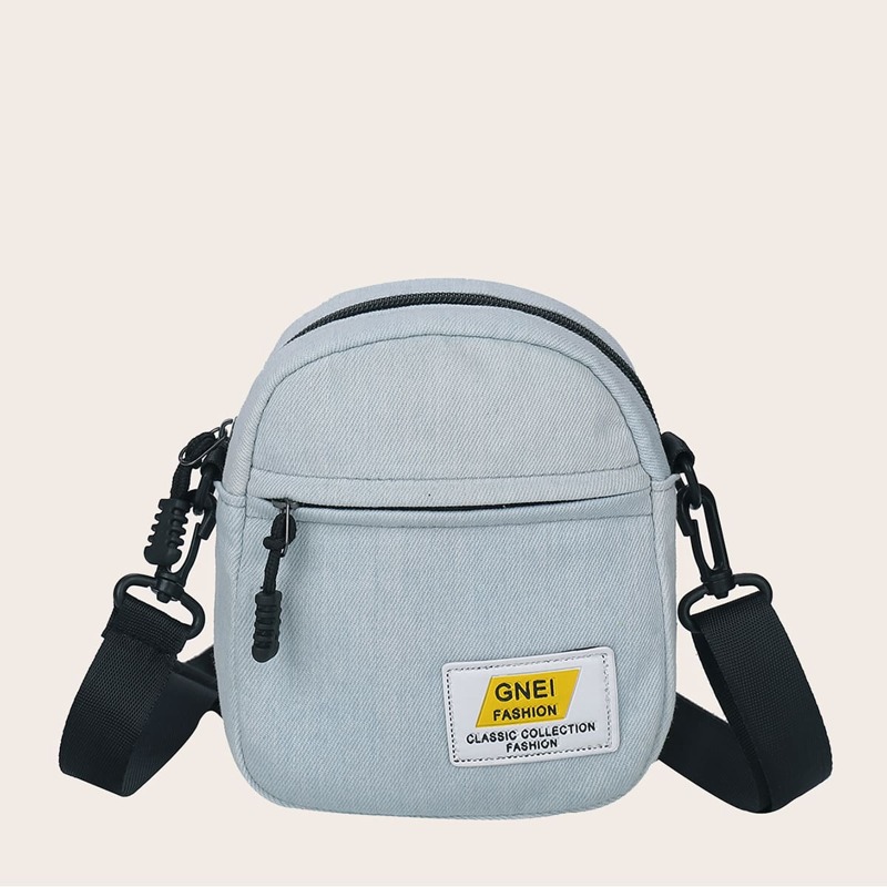 

Letter Graphic Crossbody Bag, Blue