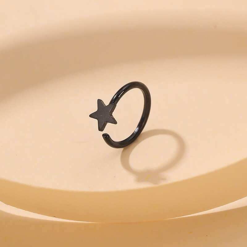 

Star Decor Nose Ring, Black
