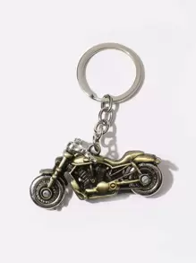 Motorcycle Charm Keychain - Bronze - View 1
