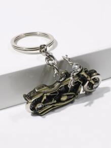 Motorcycle Charm Keychain - Bronze - View 2