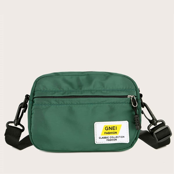 

Letter Graphic Crossbody Bag, Green