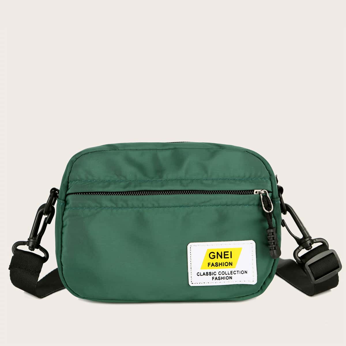 

Letter Graphic Crossbody Bag, Green