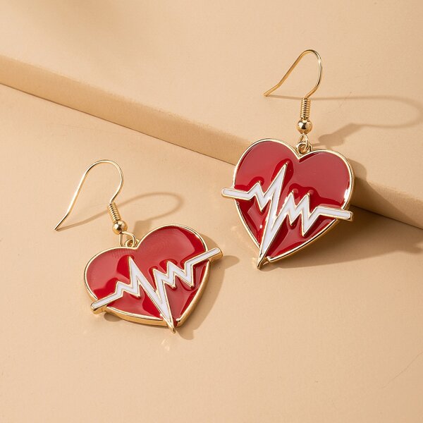 

Girls Heart Drop Earrings, Multicolor