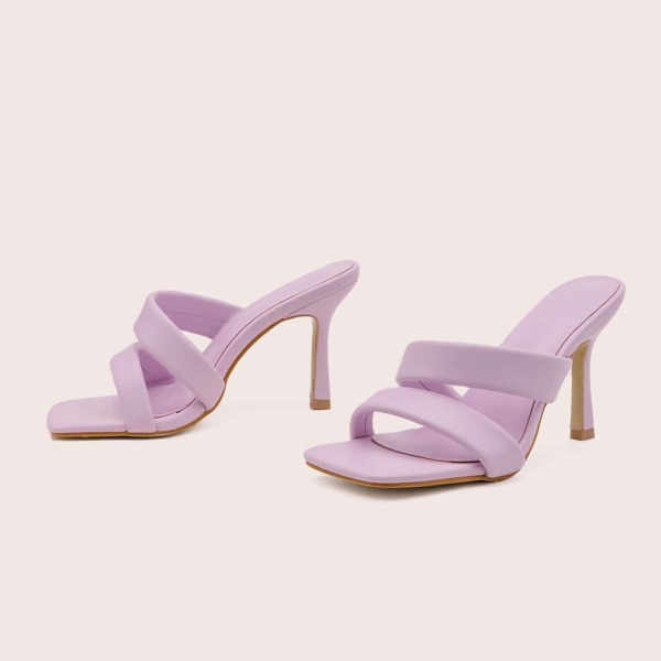

Open Toe Stiletto Heeled Mules, Purple